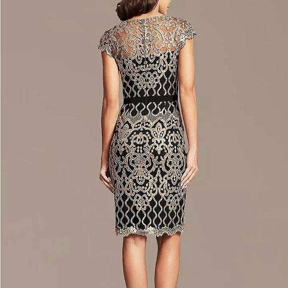 NWT Tadashi Shoji Miranda Sequin Embroidered Dress - Picture 2 of 16